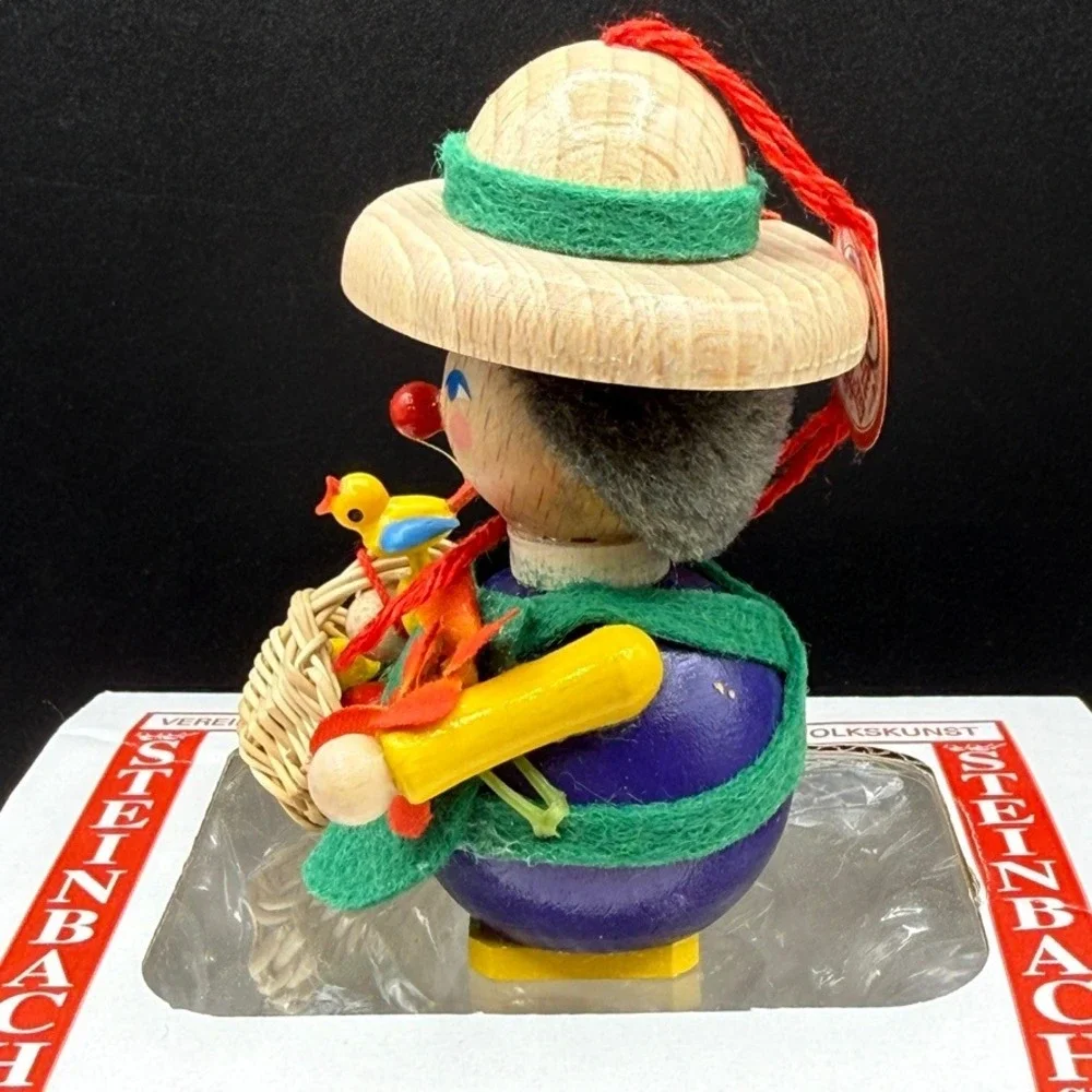 Vintage Steinbach Ornament Gardener Wooden Hand Painted Bird Flower‎ Cottage